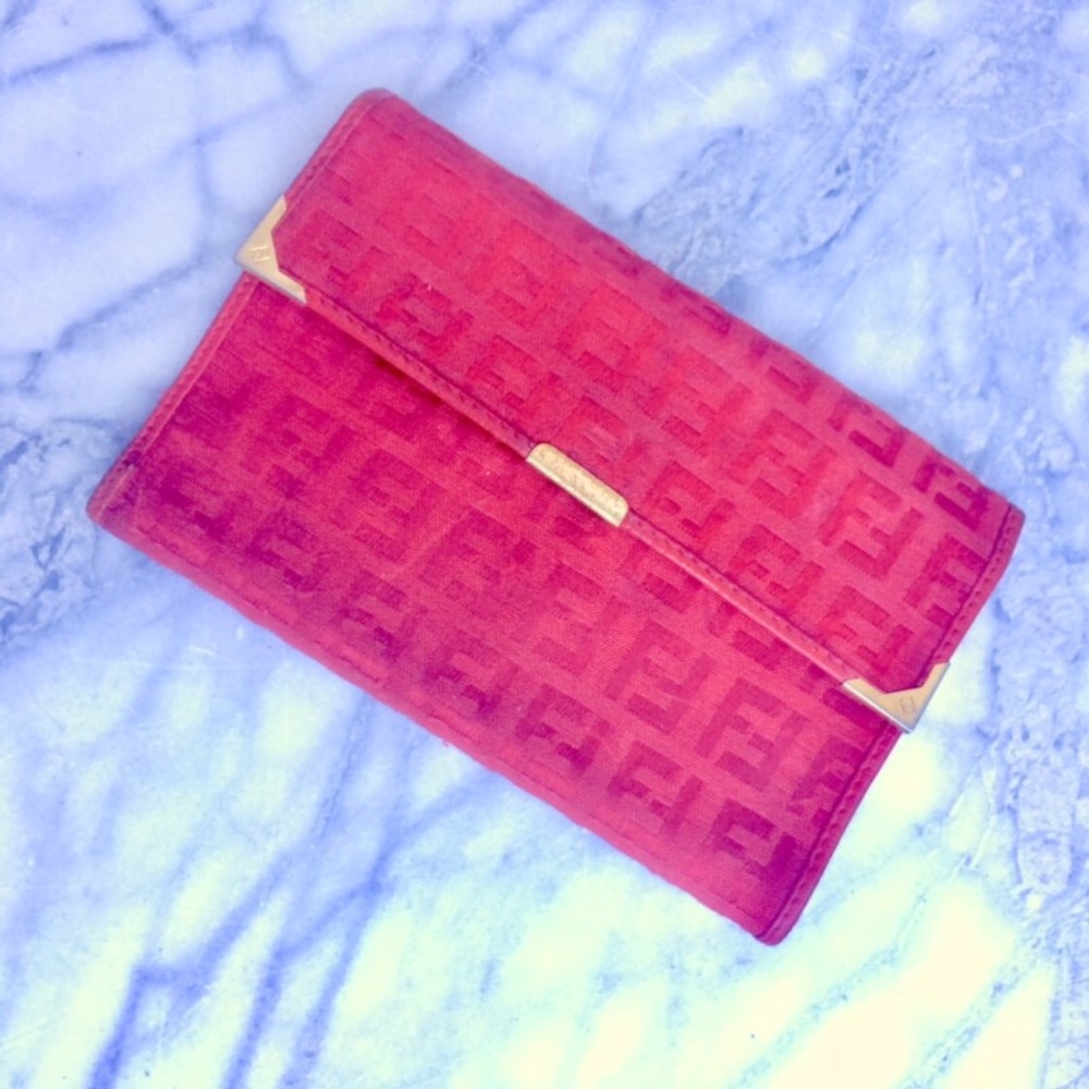 Fendi Zuchino Epi red wallet billfold